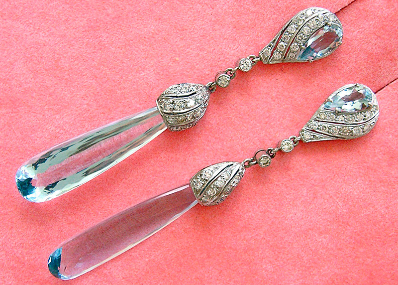 Boucles d'oreilles avec aigues-marines