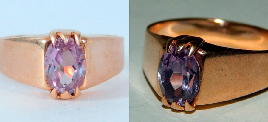 Bague avec pierre alexandrite