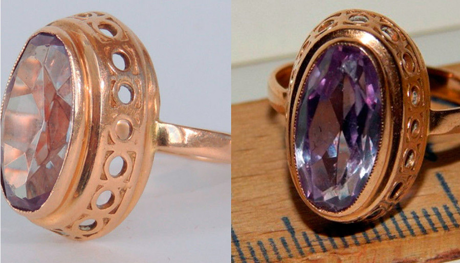 Bague avec pierre alexandrite