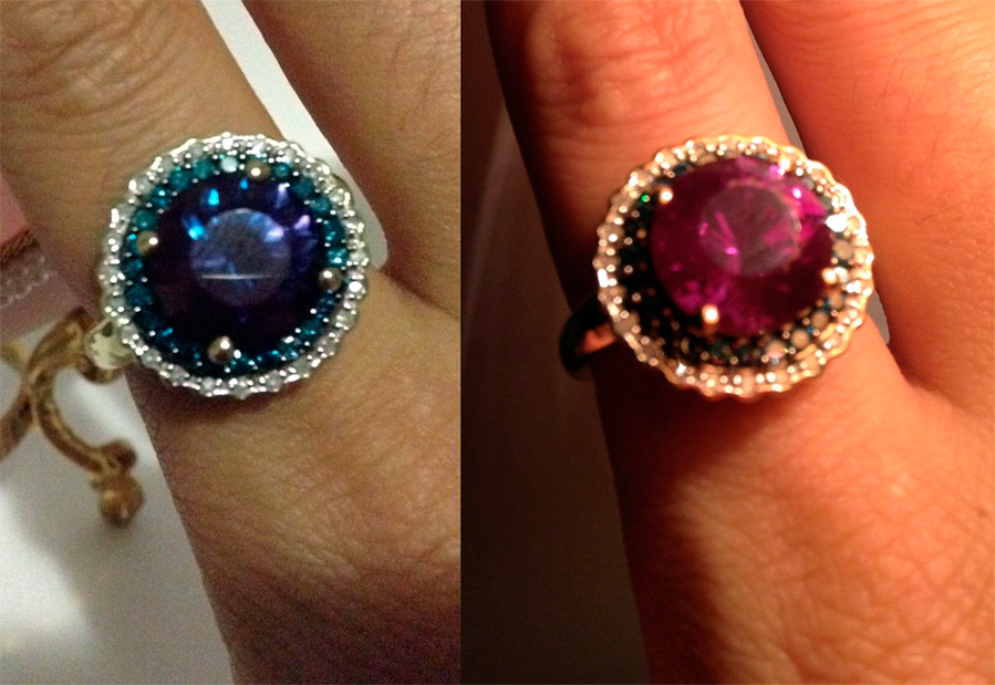 Bague avec alexandrite naturel