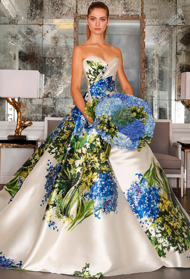 Robe de mariée avec lilas