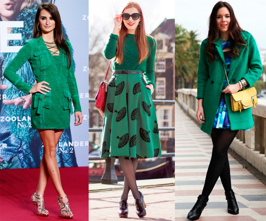 Nuances de vert dans les vêtements