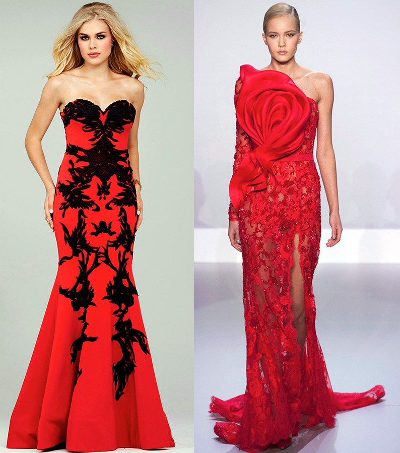 Robe rouge et rouge et noire