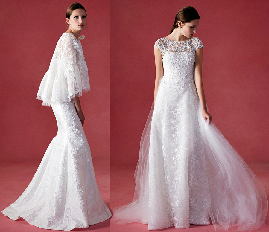 Robes de mariée Oscar de la Renta blanches