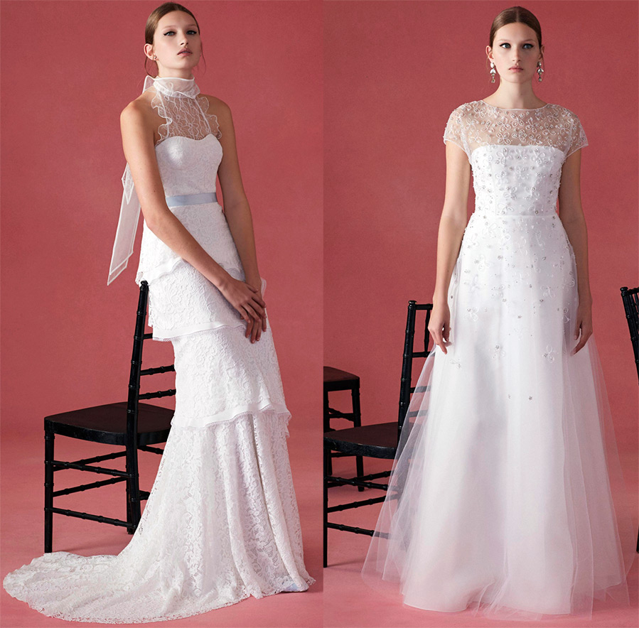 Robes de mariée Oscar de la Renta blanches