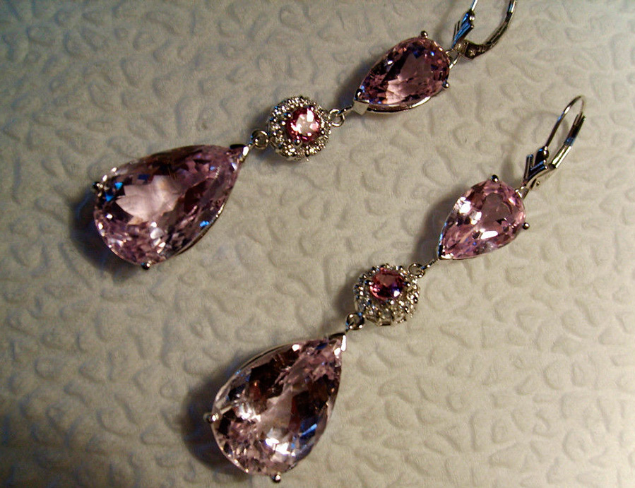 Boucles d'oreilles avec kunzite