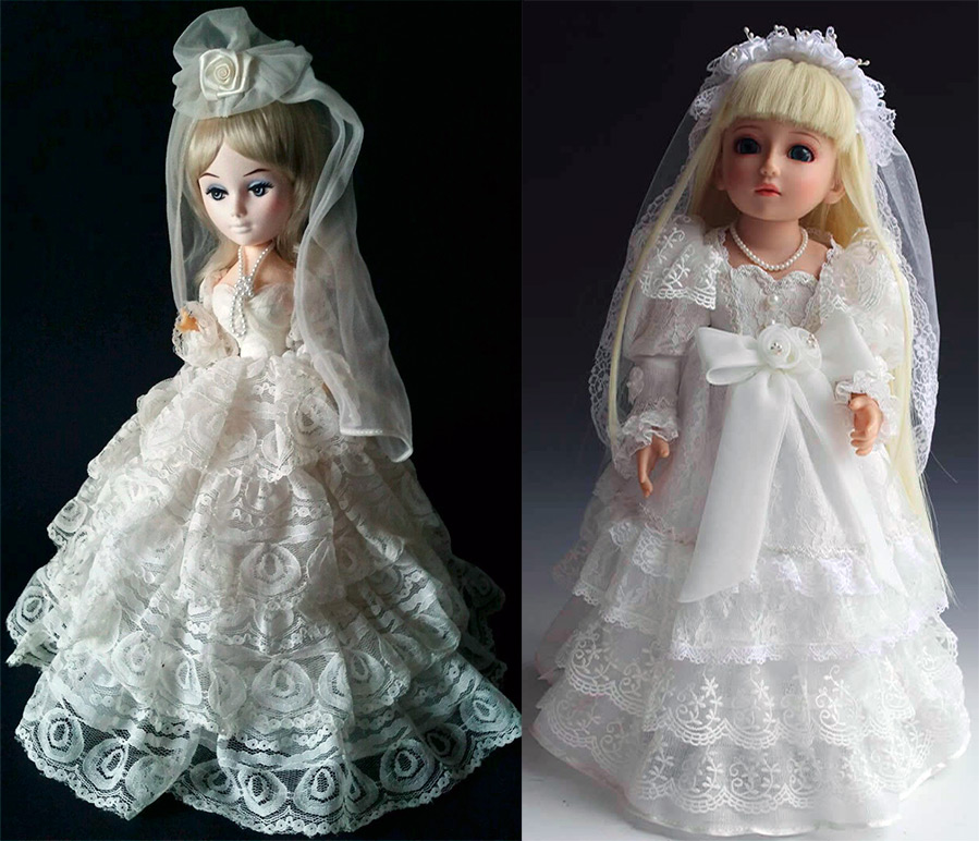Robes de mariée pour poupée mariée
