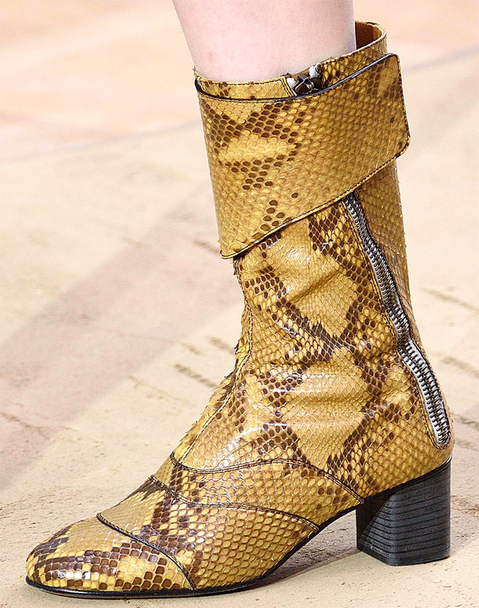 bottes en cuir de python