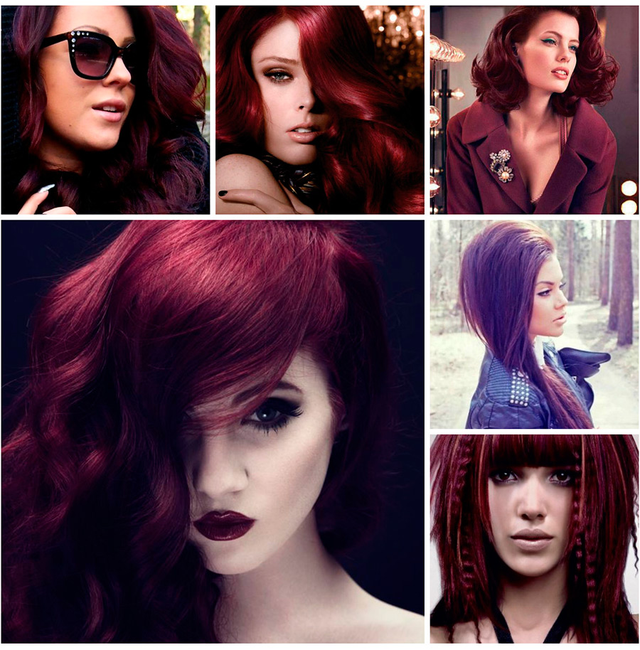 Cheveux bordeaux