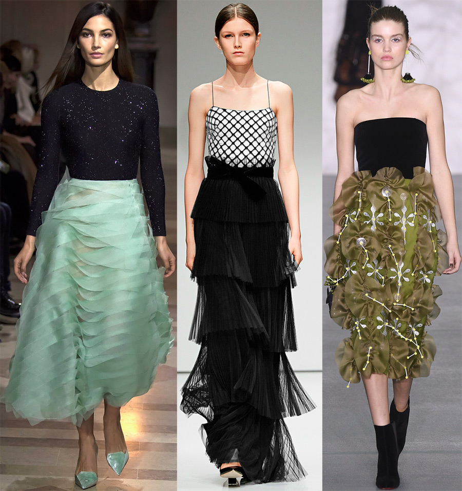 jupes à volants et à volants