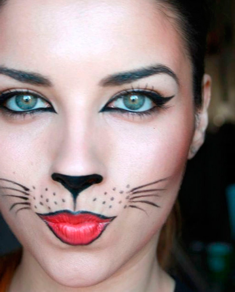 maquillage de chat d'halloween