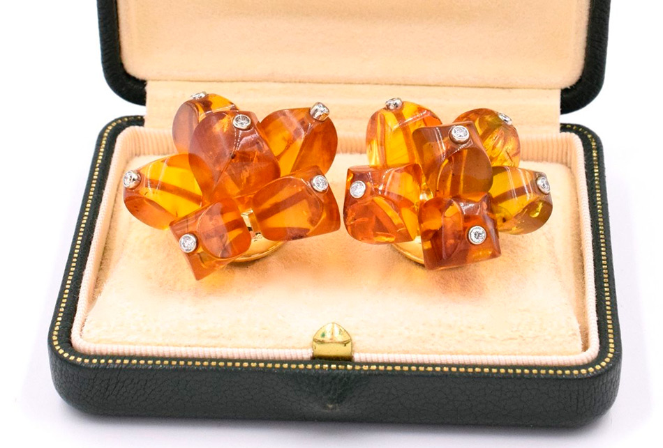 Produits avec pierre d'ambre - boucles d'oreilles