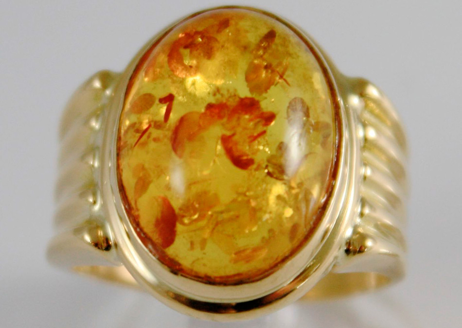Bague avec pierre d'ambre
