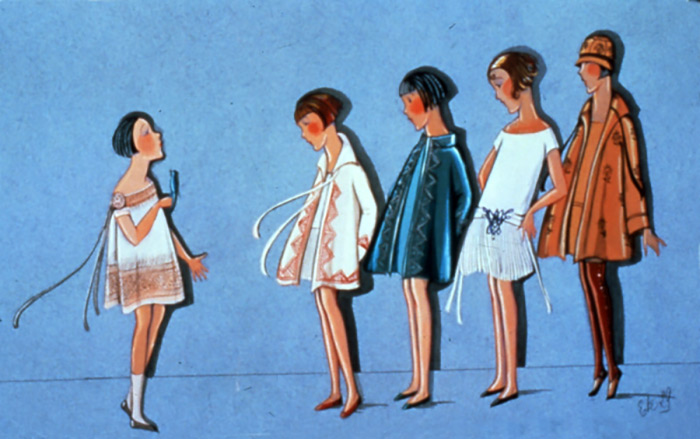 croquis de robes d'enfants de Lanvin
