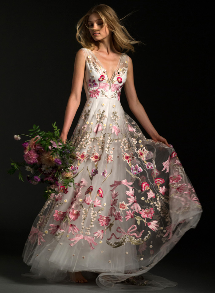 Robe de mariée à fleurs