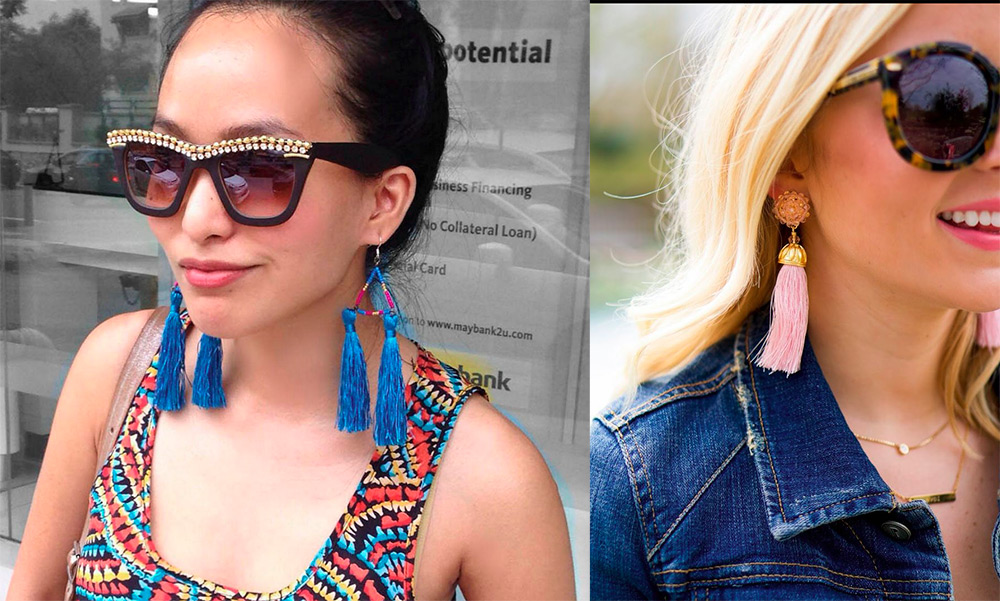 Boucles d'oreilles pompons en fil