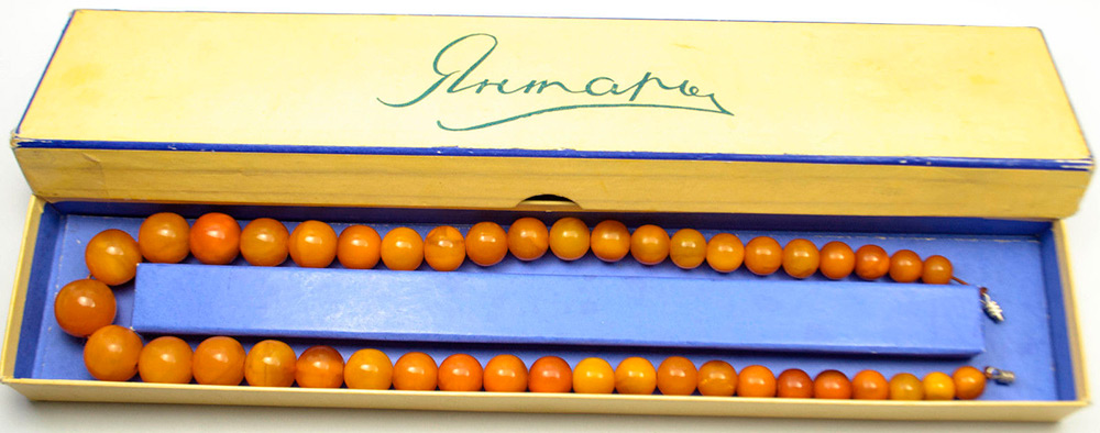 Perles d'ambre vintage