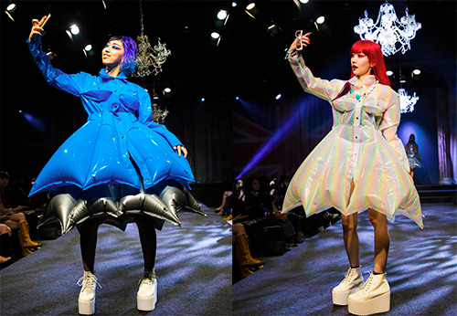 Vestes et robes gonflables en remplacement des imperméables