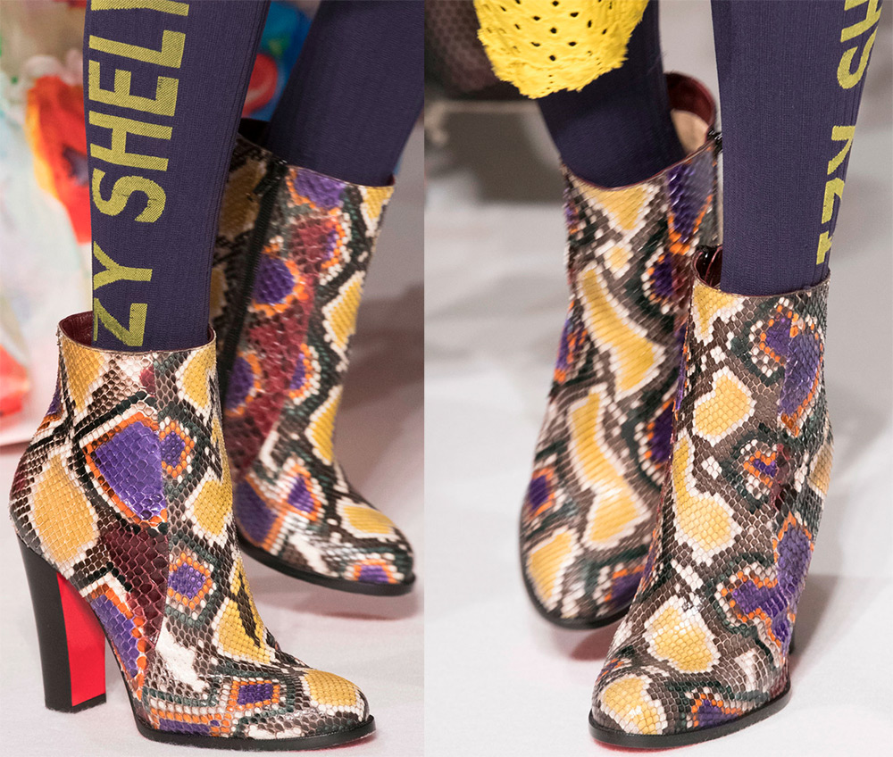 Bottines en cuir de python