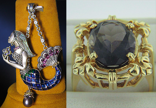 Pierre iolite violette en bijouterie et bijouterie