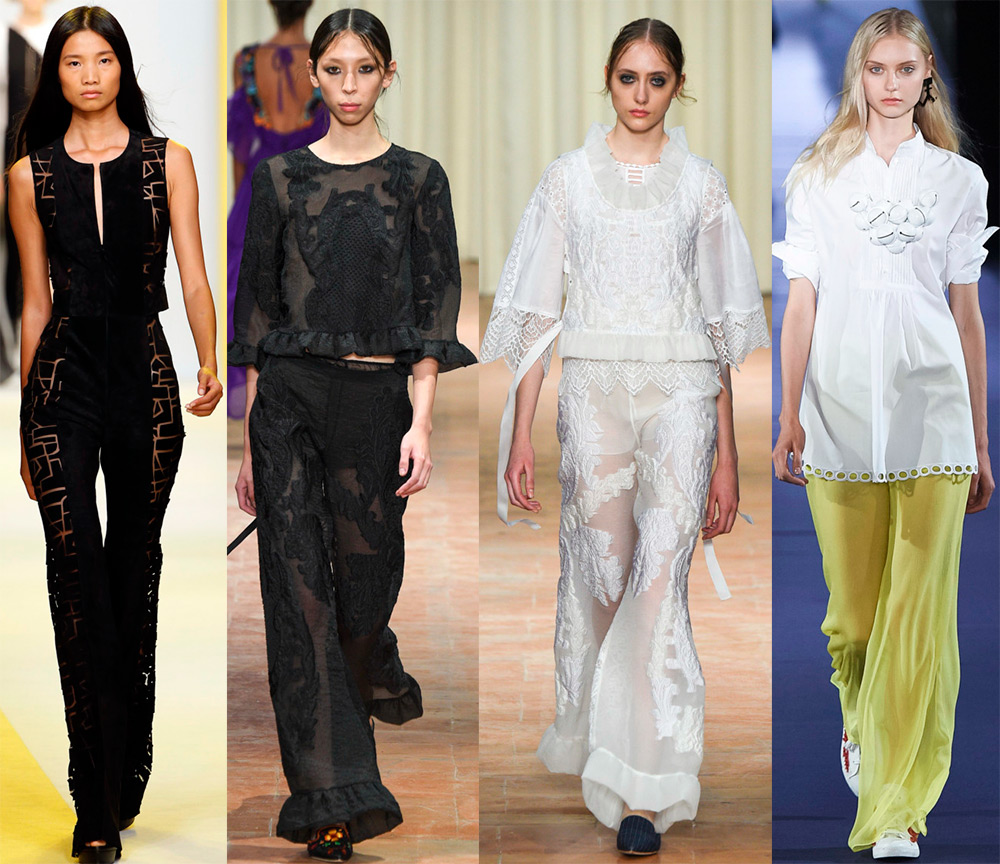 Pantalon femme avec transparence