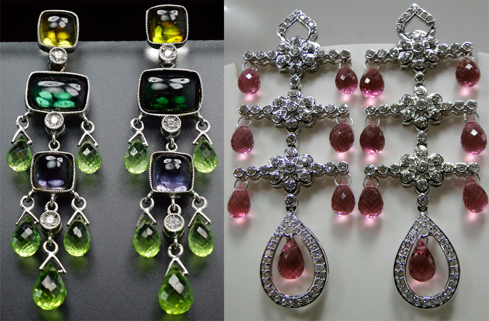 Boucles d'oreilles en pierre de tourmaline