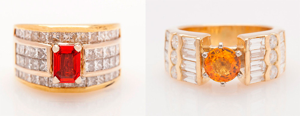 Bague saphir Padparadscha