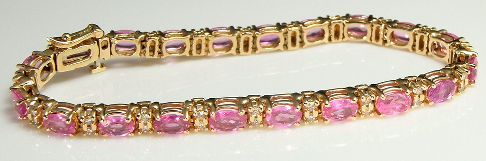 Bracelet avec saphirs padparadscha