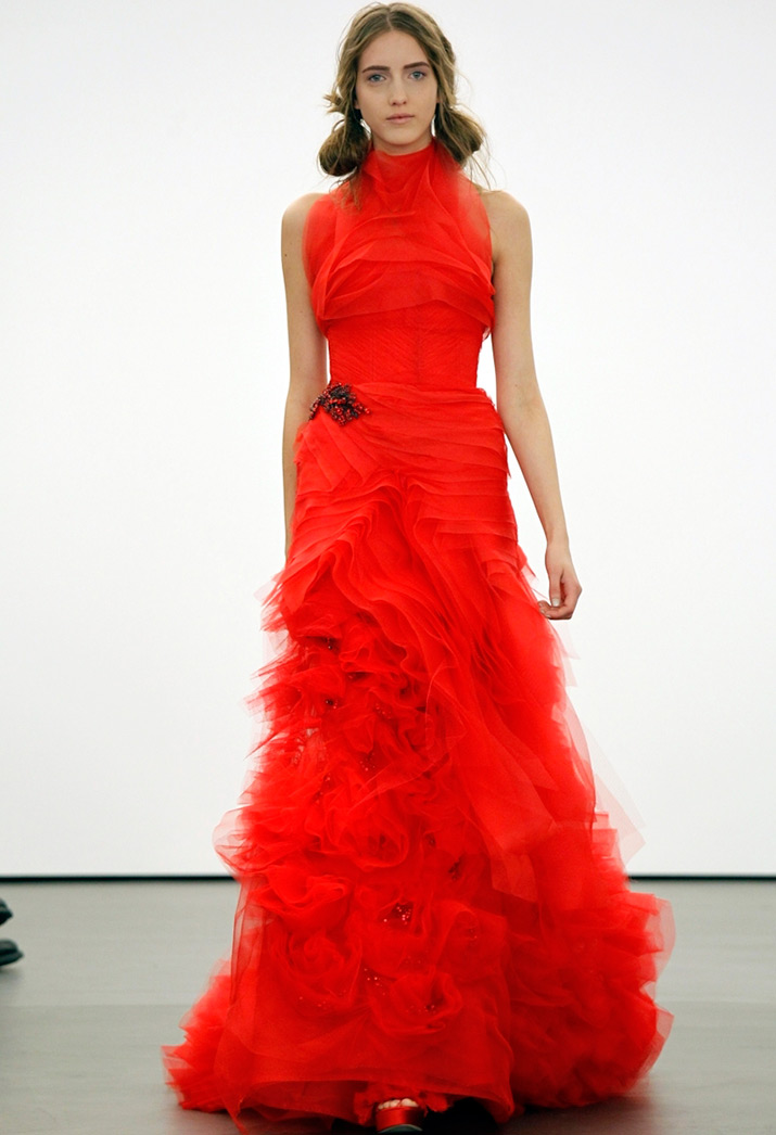 Robe de mariée rouge Vera Wong
