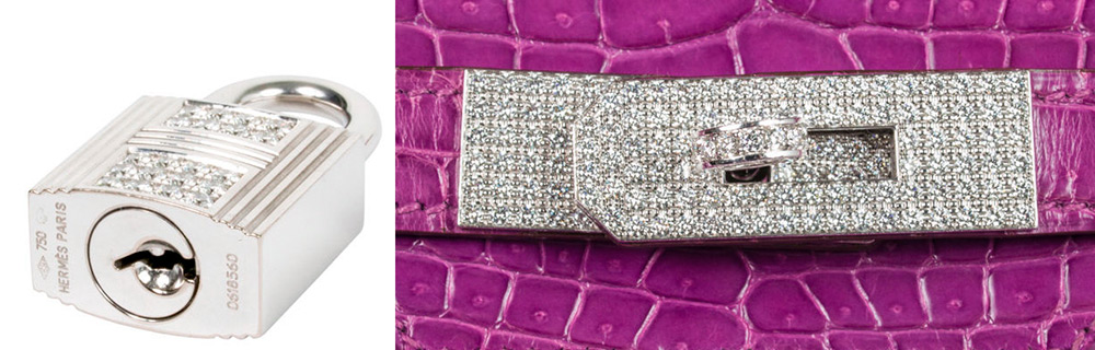 Sac en cuir de crocodile avec diamants