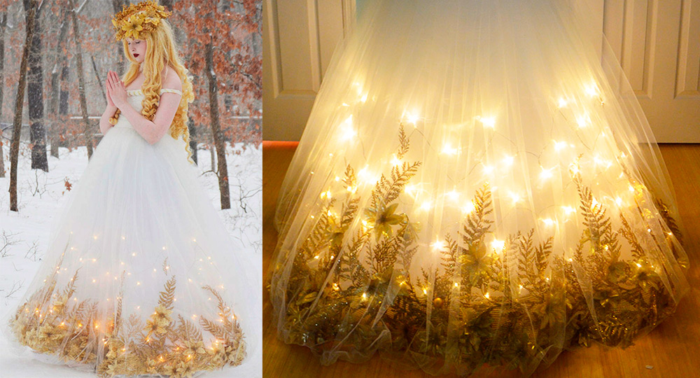 Robe de mariée rétro-éclairée