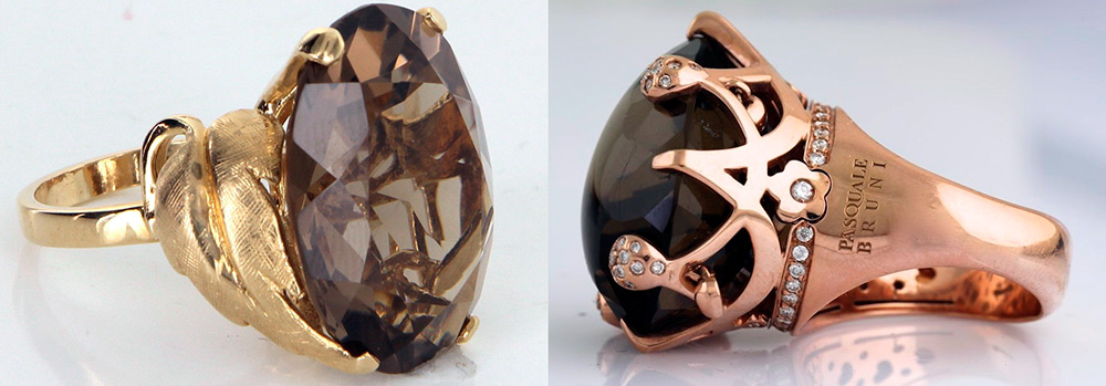 Bagues avec Rauchtopaz