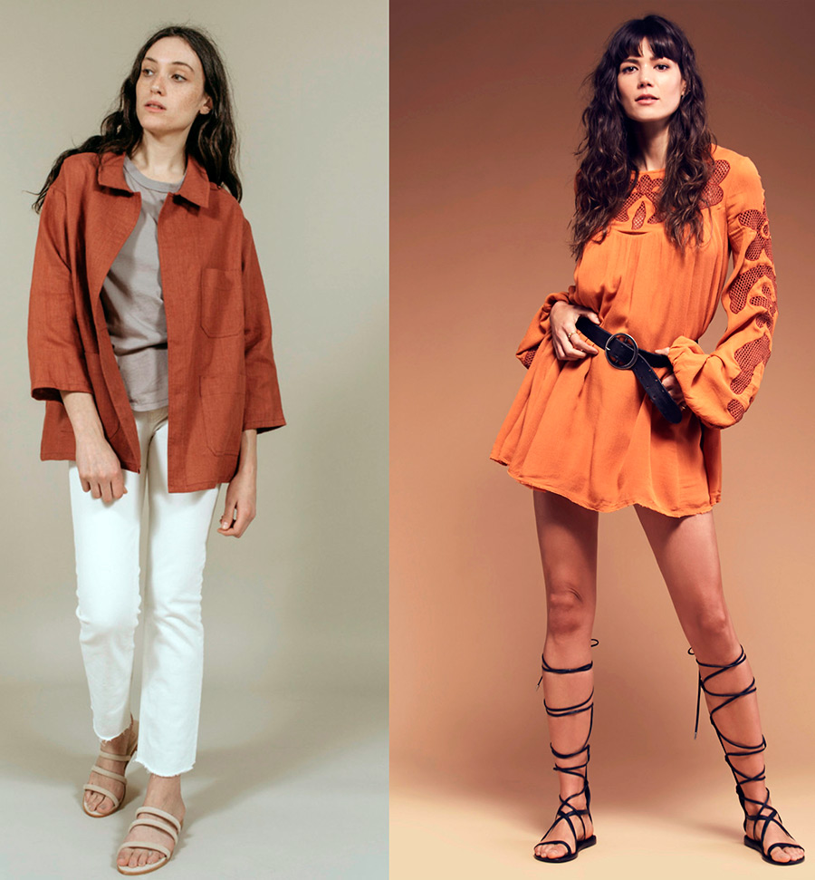 Couleur terre cuite dans les vêtements