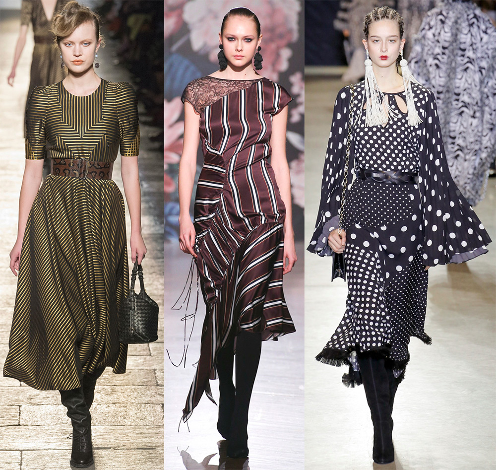 Robes à rayures et à pois