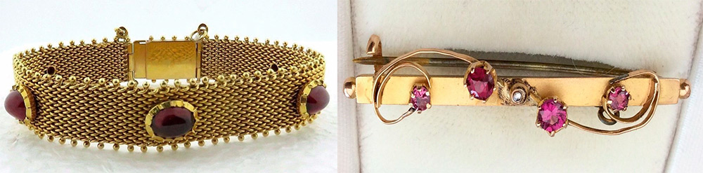 Ornements en pierre de grenat almandin