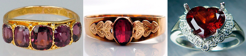 Bagues avec grenat almandin