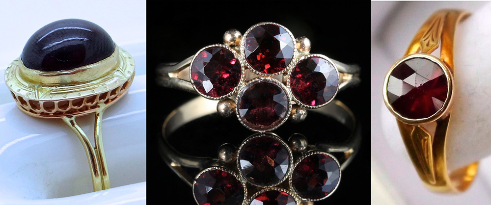 Ornements en pierre de grenat almandin