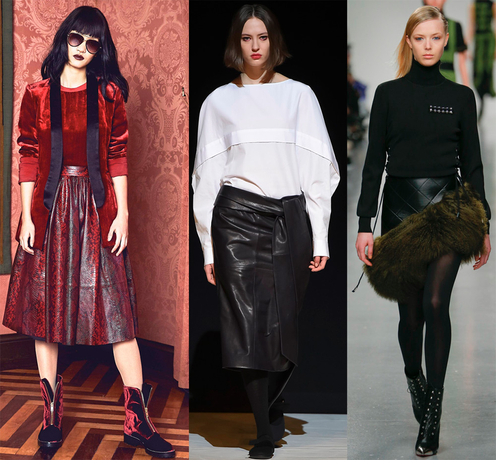 Jupes courtes et longues en cuir