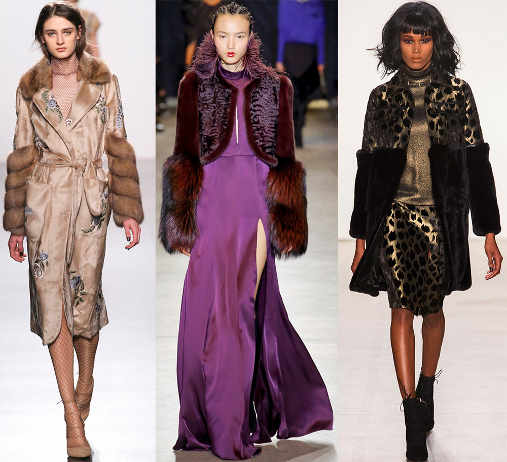 Robe et manteau avec manches en fourrure