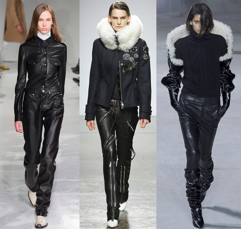 Pantalons en cuir pour femmes à la mode