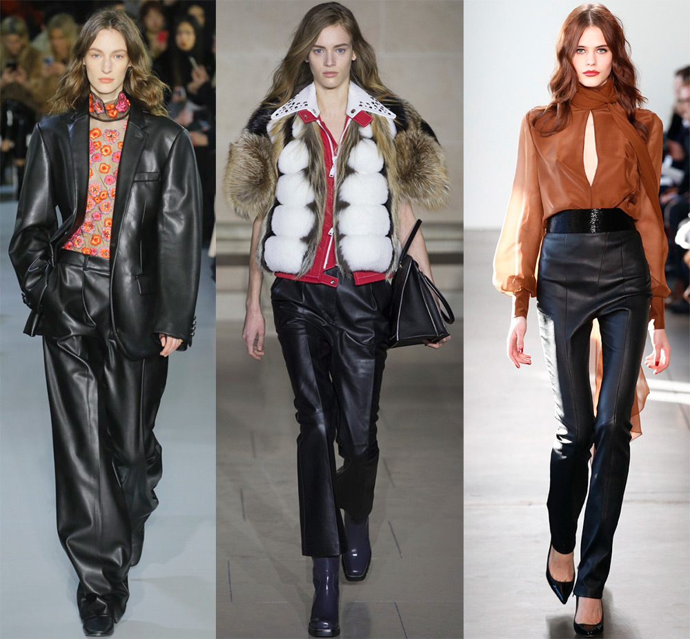 Pantalons en cuir pour femmes à la mode