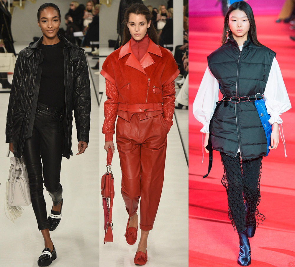 Veste matelassée en cuir