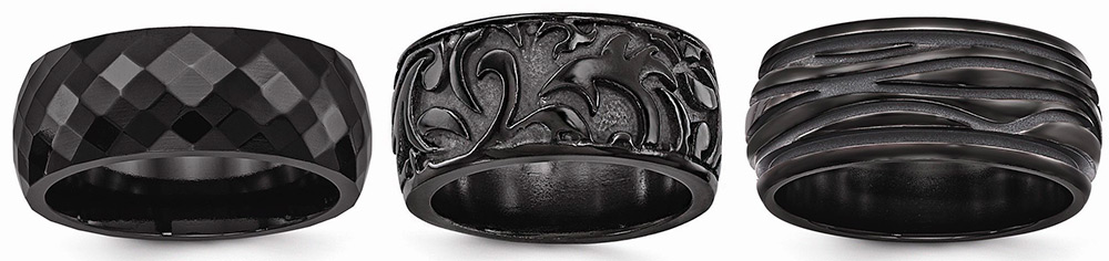 Bagues en titane noir