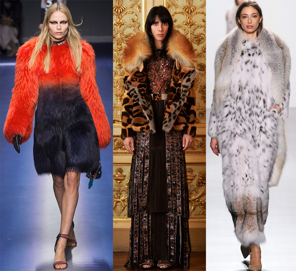 Manteaux de fourrure multicolores brillants