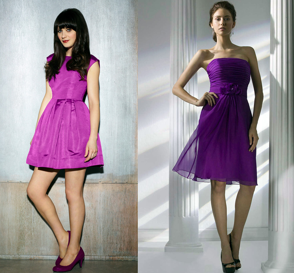 Robes courtes violettes