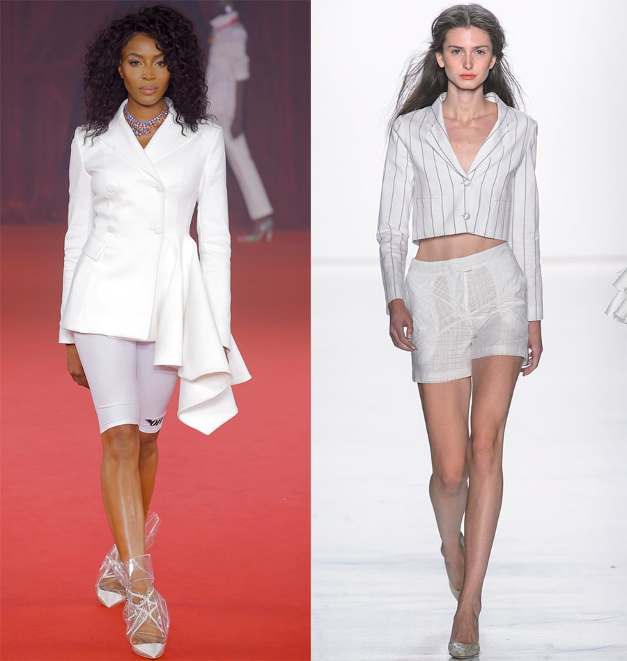 Costumes blancs avec short