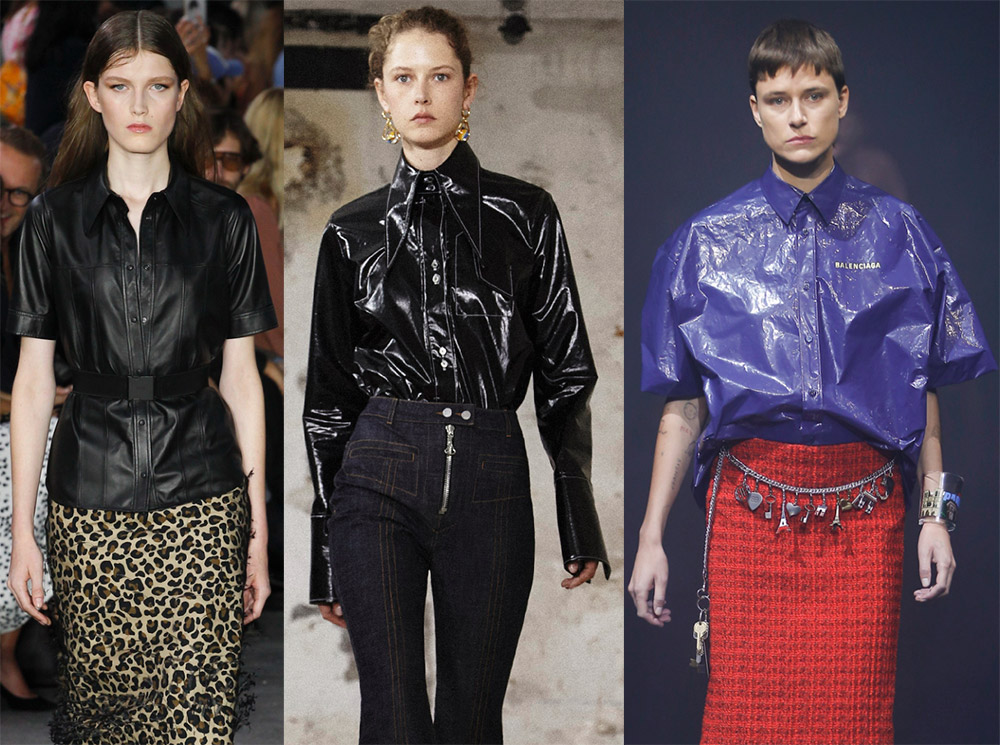 Chemise en cuir et plastique