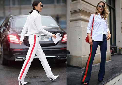 Pantalon femme à rayures et tendances de la mode