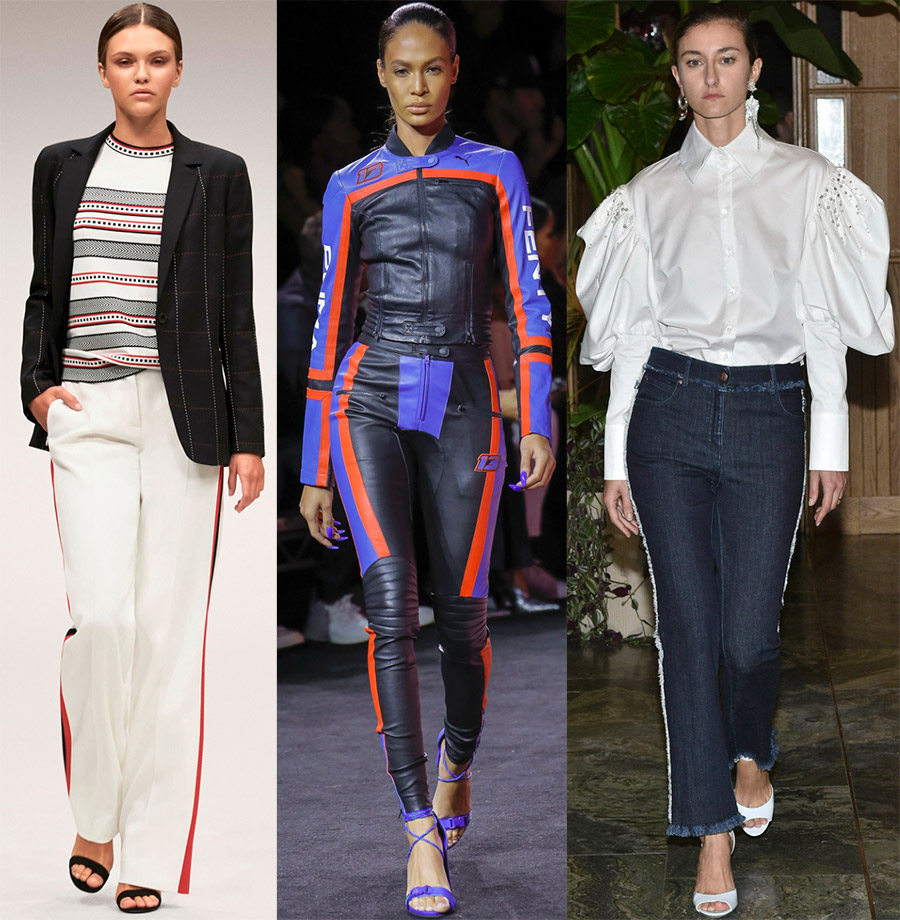 Pantalon femme à rayures