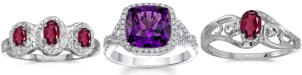 Bagues avec rhodolite